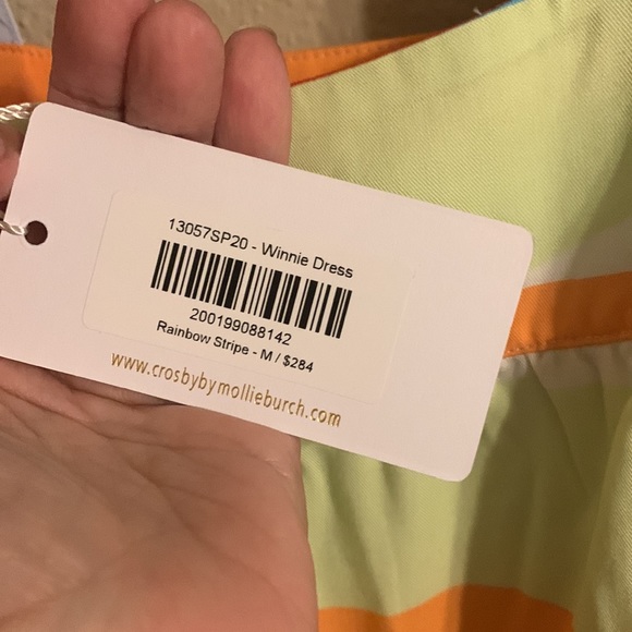 NWT Crosby by Mollie Burch Winnie dress rainbow stripe M - Picture 6 of 6